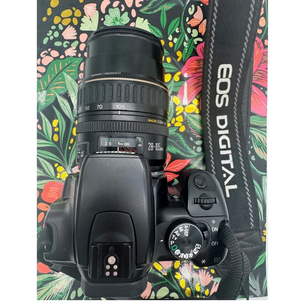 Canon EOS Digital SLR Camera EF 28-105mm Ultrasonic Lens Charger Case Bundle
